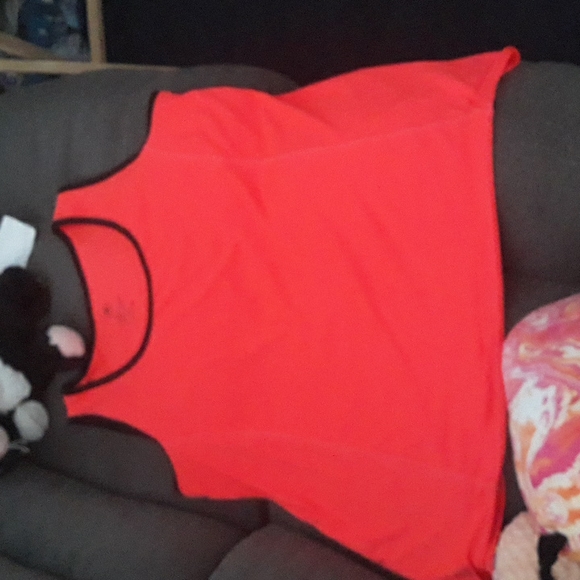 Full Beauty Sports neon orange and black tank top - Picture 8 of 8